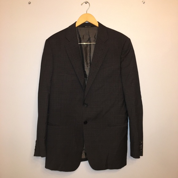 Armani Wool Windowpane Two Button Blazer - Picture 2 of 10